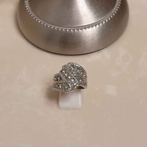 Silver and CZ Cocktail Ring Size 8